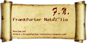 Frankfurter Natália névjegykártya