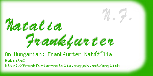 natalia frankfurter business card